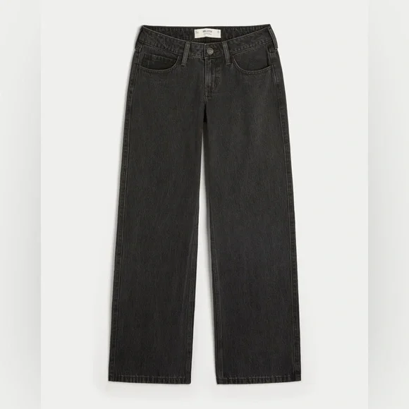 Hollister Low-Rise Washed Black Baggy Jeans - Picture 4 of 4